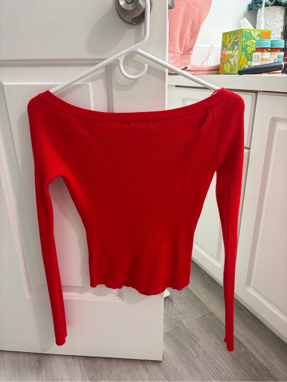 Z Supply Scarlet Ribbed Button-Front Top